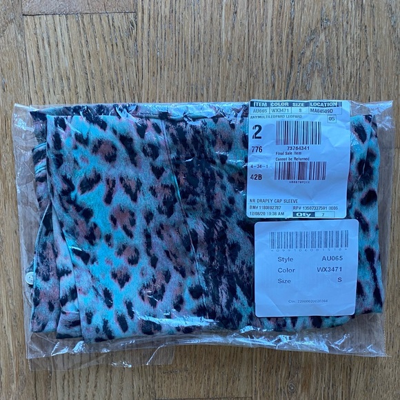 J. Crew Factory Drapey cap sleeve animal print blouse - Picture 2 of 5